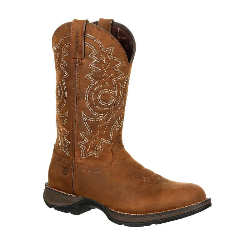 Alligator - print men's cowboy boots for a bold lookDurango Mens Coyote Brown Leather WP Rebel Cowboy Boots Alligator - print men's cowboy boots for a bold lookDurango Mens Coyote Brown Leather WP Rebel Cowboy Boots