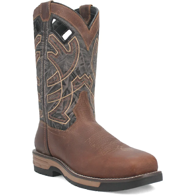 Men's cowboy boots with a concho belt detailLaredo Mens Nazca Brown/Black Leather Cowboy Boots Men's cowboy boots with a concho belt detailLaredo Mens Nazca Brown/Black Leather Cowboy Boots