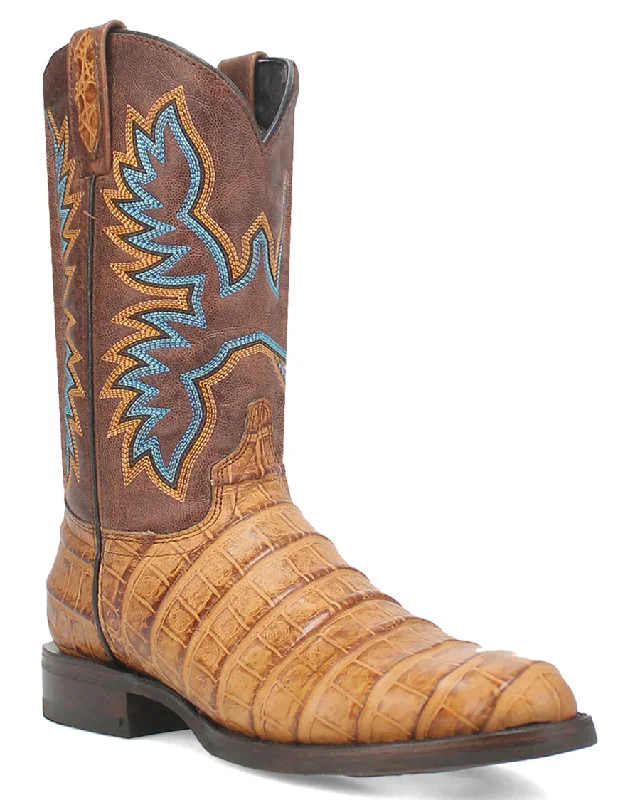 Men's genuine leather cowboy boots with a pointed toeMen's Trail Boss Gator Print Western Boots Men's genuine leather cowboy boots with a pointed toeMen's Trail Boss Gator Print Western Boots
