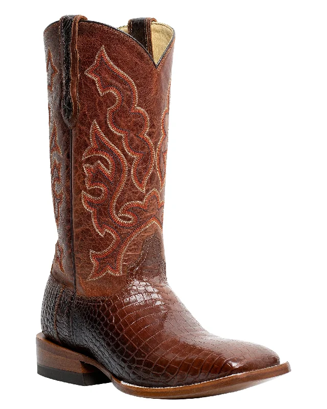 Men's cowboy boots with a snake - skin textureMen's Socorro Western Boots