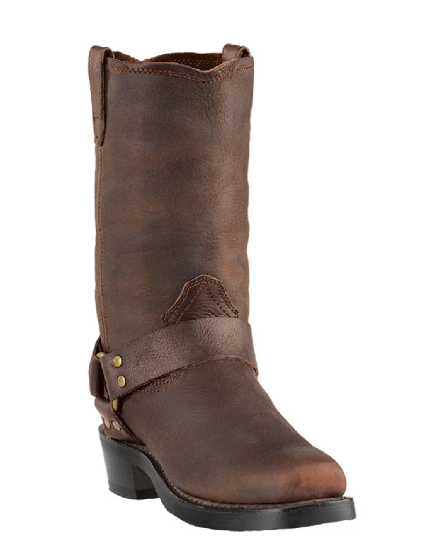 Vintage - style men's cowboy boots with a square toeMens Dean Harness Boots - Brown