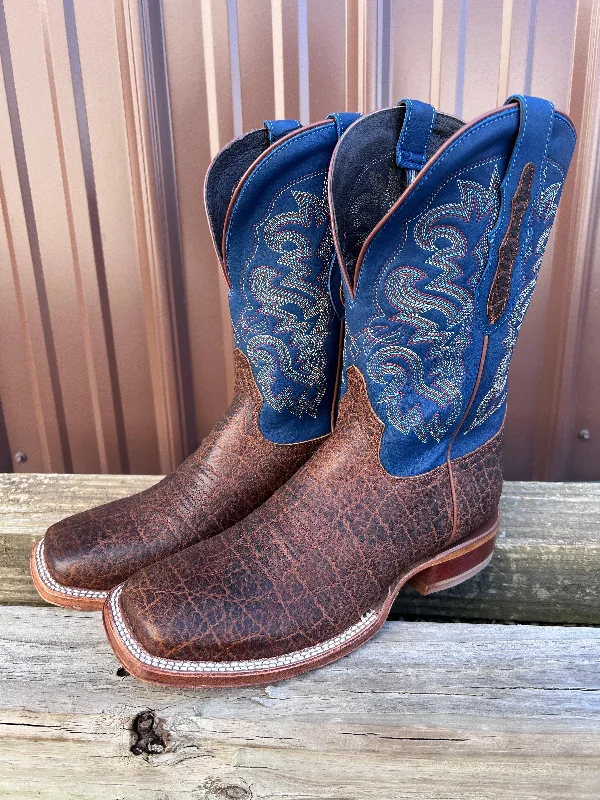 Men's cowboy boots with a leather sole for a classic lookTony Lama Men's Jinglebob Cognac Safari Cowhide Square Toe Western Boots TL3020 Men's cowboy boots with a leather sole for a classic lookTony Lama Men's Jinglebob Cognac Safari Cowhide Square Toe Western Boots TL3020