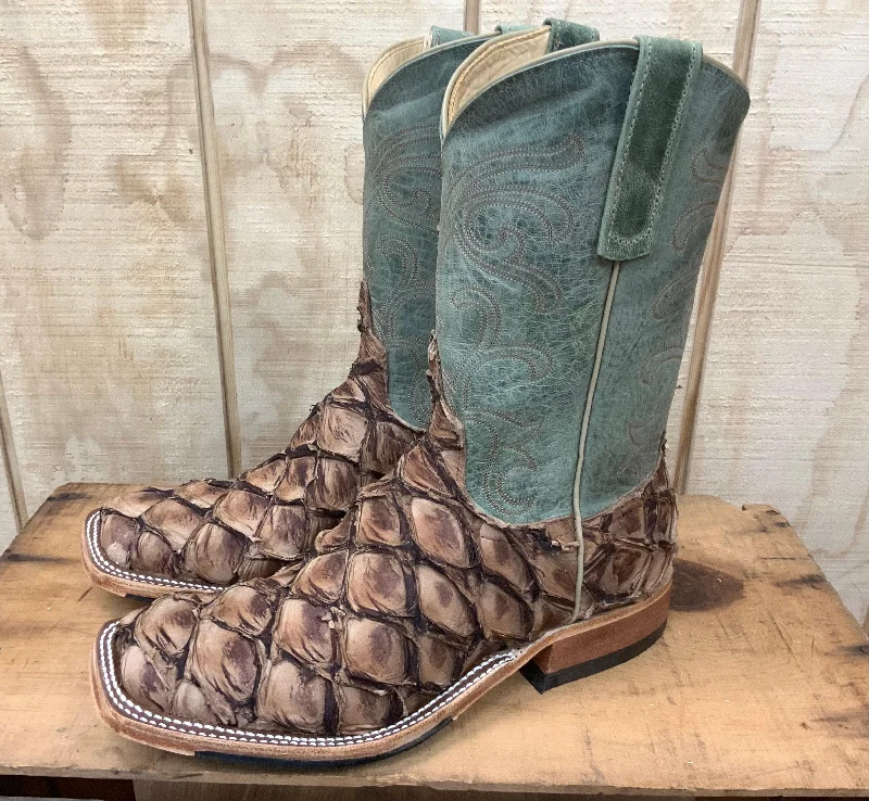 Men's cowboy boots with a decorative inlayAnderson Bean Men's Cigar Matte Big Bass & Mallard Mad Dog Square Toe Cowboy Boots 332207M Men's cowboy boots with a decorative inlayAnderson Bean Men's Cigar Matte Big Bass & Mallard Mad Dog Square Toe Cowboy Boots 332207M