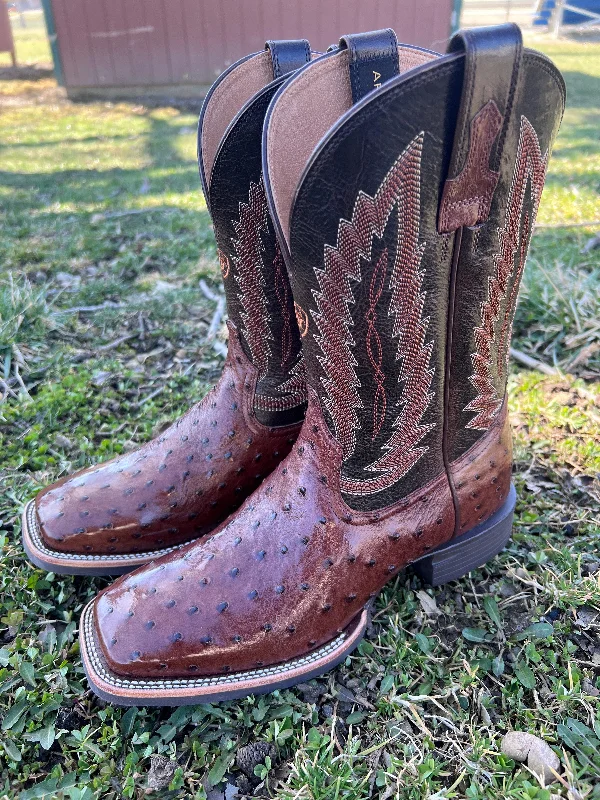 Men's cowboy boots with a leather lining for comfortAriat Men's Quantum Tobacco Ostrich Square Toe Cowboy Boots 10040304 Men's cowboy boots with a leather lining for comfortAriat Men's Quantum Tobacco Ostrich Square Toe Cowboy Boots 10040304