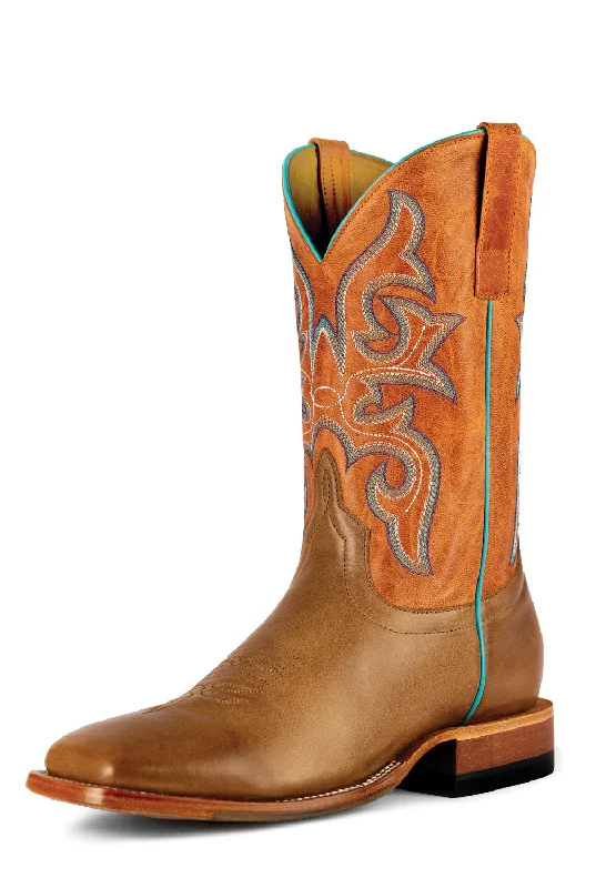 Men's cowboy boots with a decorative inlayHorse Power Mens Orange Barcelona Honey Leather Cowboy Boots Men's cowboy boots with a decorative inlayHorse Power Mens Orange Barcelona Honey Leather Cowboy Boots