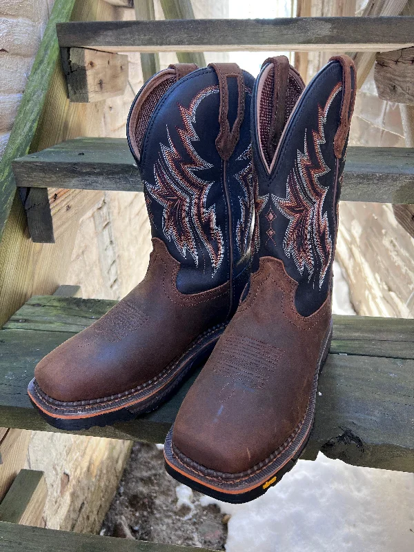 Men's cowboy boots with a tooled leather designR. Watson Men's Peanut Cowhide Vibram Cowboy Work Boots RW1204W Men's cowboy boots with a tooled leather designR. Watson Men's Peanut Cowhide Vibram Cowboy Work Boots RW1204W