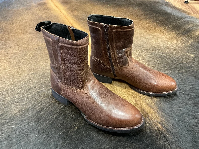 Men's cowboy boots with a concho belt detailLaredo Men's Lonnie Brown Leather Round Toe Cowboy Boots 62084 Men's cowboy boots with a concho belt detailLaredo Men's Lonnie Brown Leather Round Toe Cowboy Boots 62084