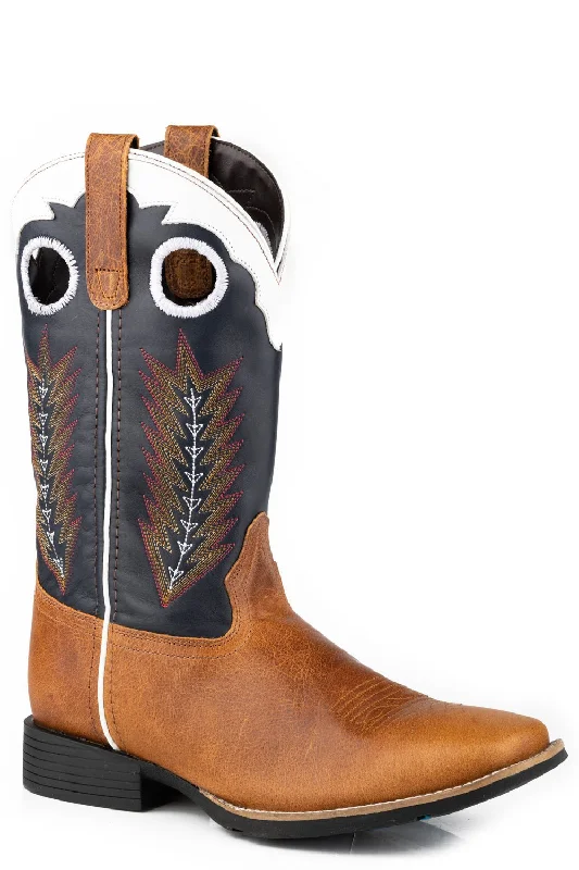 Men's cowboy boots with a leather sole for a classic lookRoper Mens James Blue Leather Cowboy Boots Men's cowboy boots with a leather sole for a classic lookRoper Mens James Blue Leather Cowboy Boots