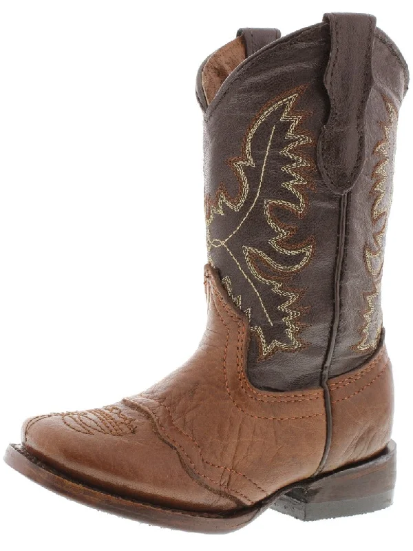 Men's cowboy boots with a leather sole for a classic lookKids Grizzly Honey Brown Western Cowboy Boots Leather - Square Toe Men's cowboy boots with a leather sole for a classic lookKids Grizzly Honey Brown Western Cowboy Boots Leather - Square Toe