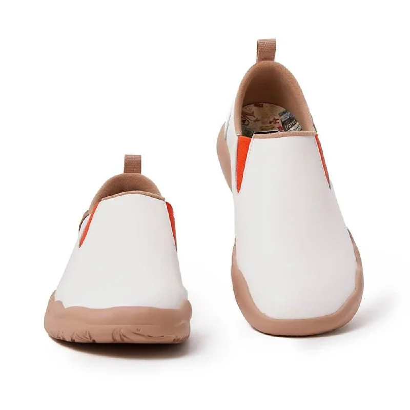 Men's loafers with a memory foam insoleCuenca White Split Leather Men