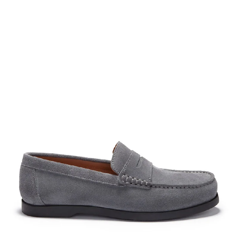 Men's loafers with a cushioned footbedBoat Loafers, slate grey suede