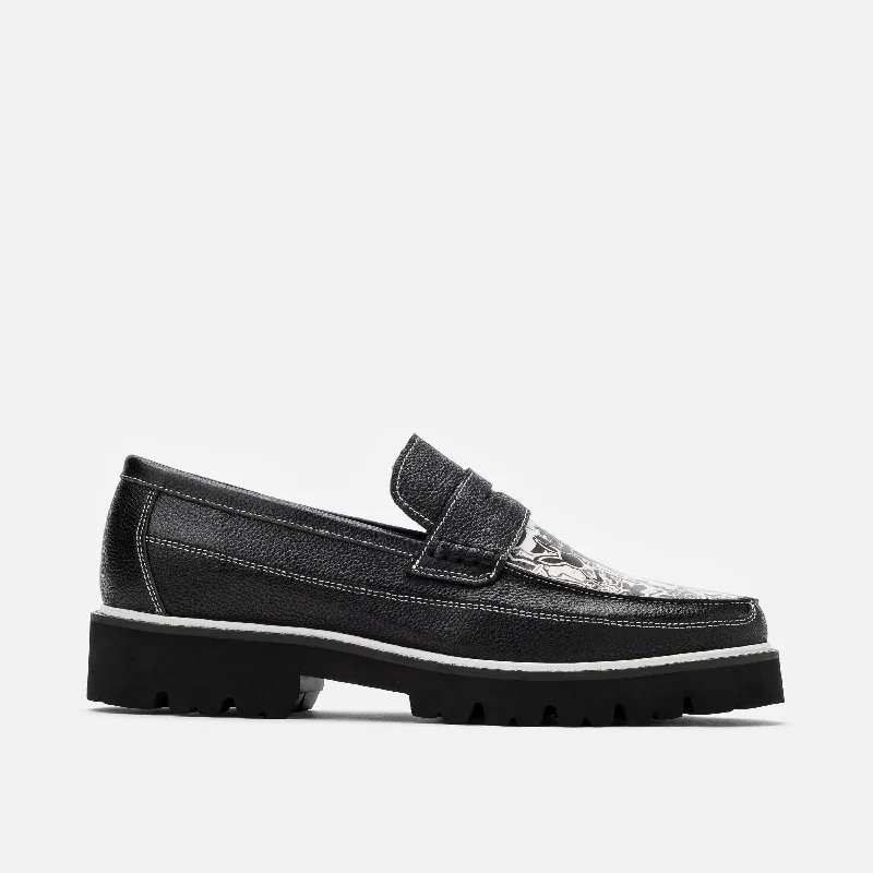 Men's loafers with a tassel front for a classic look Men's loafers with a tassel front for a classic look Suede men's loafers for a soft and luxurious feelKodone 'Scribble' Black Leather Lug Penny Loafers Men's loafers with a tassel front for a classic look Men's loafers with a tassel front for a classic look Suede men's loafers for a soft and luxurious feelKodone 'Scribble' Black Leather Lug Penny Loafers