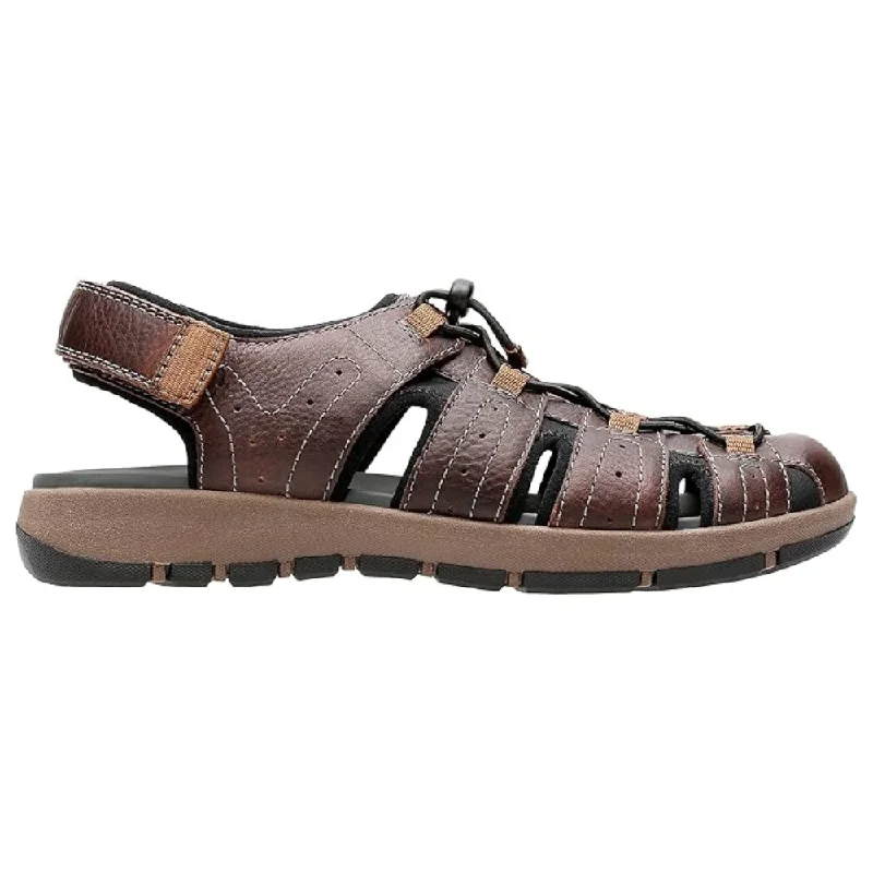 Men's sandals with a rubber sole for tractionMen's sandals with a rubber sole for tractionClarks Brixby Cove Dark Brown Leather Sandal (Men's)