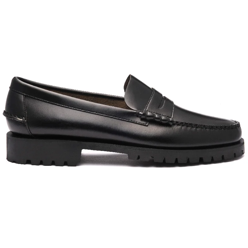 Men's loafers with a stretchy side panel for a better fitDan Lug - Black