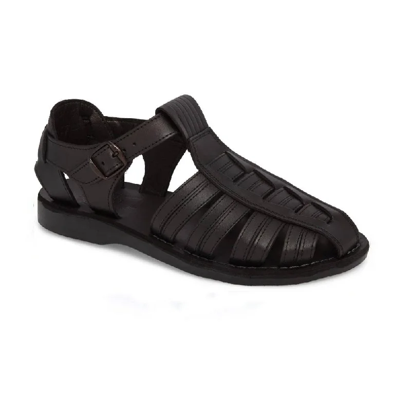 Men's sandals with a flexible sole for easy movementBarak - Leather Closed Toe Sandal | Black Men's sandals with a flexible sole for easy movementBarak - Leather Closed Toe Sandal | Black