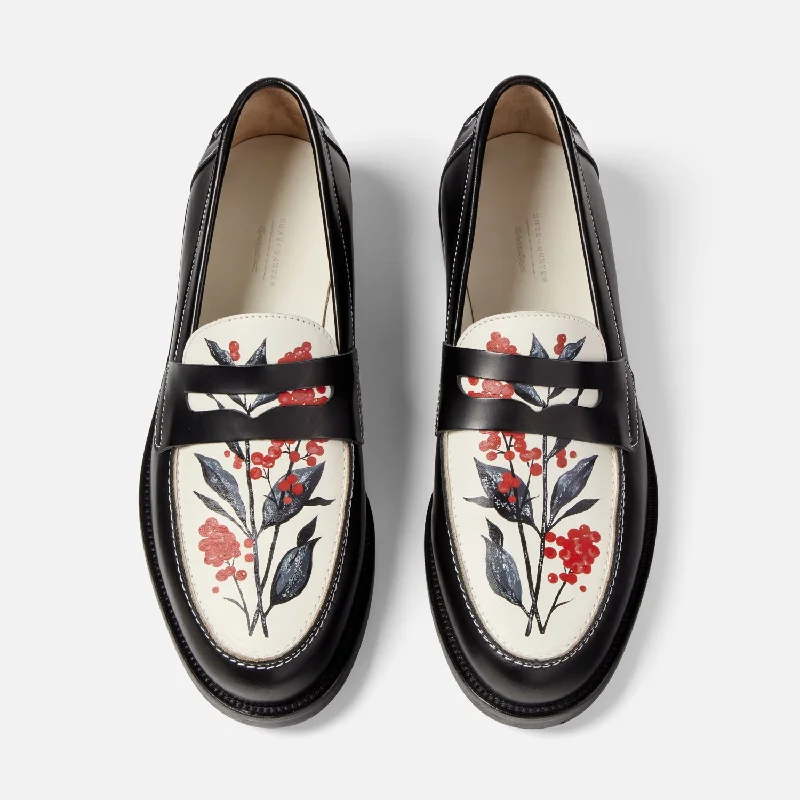 Men's loafers with a decorative buckleWilde Hand-Painted Berry Penny Loafer - Men's