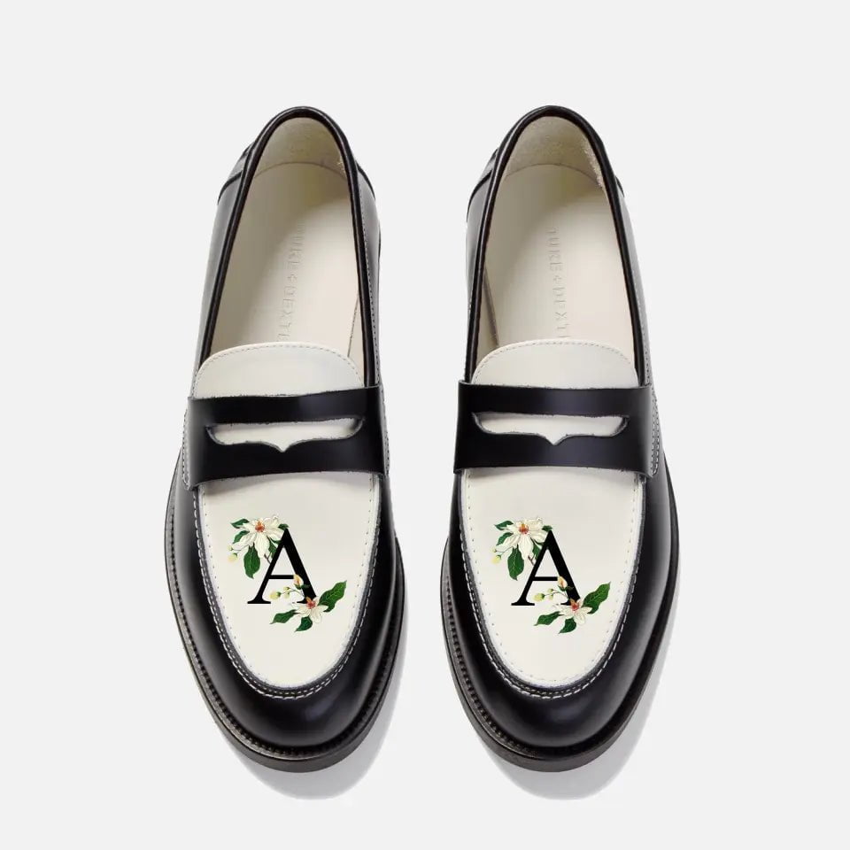 Men's loafers with a moc - toe designHand-Painted Initial Penny Loafer - Men's