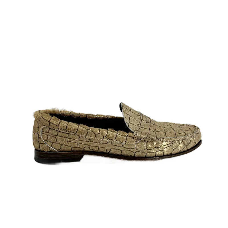 Men's loafers with a tassel front for a classic lookKKB Penny Loafer: Gold Hair-On Leather