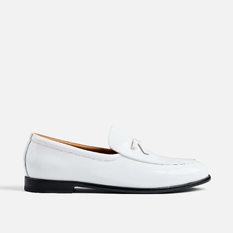 Men's loafers with a pointed toe for a stylish appearance Men's loafers with a pointed toe for a stylish appearance Men's loafers with a flexible sole for easy movementOdell White Patent Leather Belgian Loafers Men's loafers with a pointed toe for a stylish appearance Men's loafers with a pointed toe for a stylish appearance Men's loafers with a flexible sole for easy movementOdell White Patent Leather Belgian Loafers