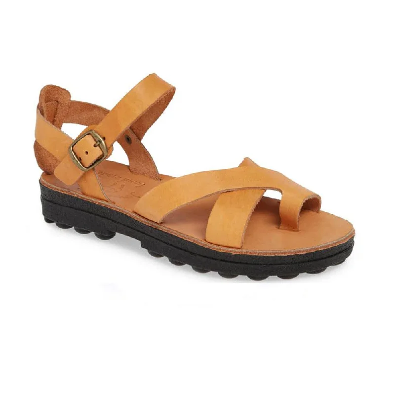 Waterproof men's sandals for water activitiesTovah - Molded Crossover Strap Sandal | Tan