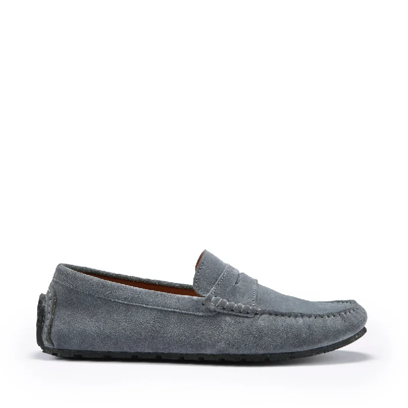 Men's loafers with a memory foam insoleTyre Sole Penny Driving Loafers, slate grey suede