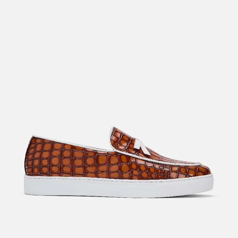 Men's loafers with a pointed toe for a stylish appearance Men's loafers with a pointed toe for a stylish appearance Men's loafers with a contrast stitching detailOdell Brown Crocskin Leather Belgian Loafer Sneakers Men's loafers with a pointed toe for a stylish appearance Men's loafers with a pointed toe for a stylish appearance Men's loafers with a contrast stitching detailOdell Brown Crocskin Leather Belgian Loafer Sneakers