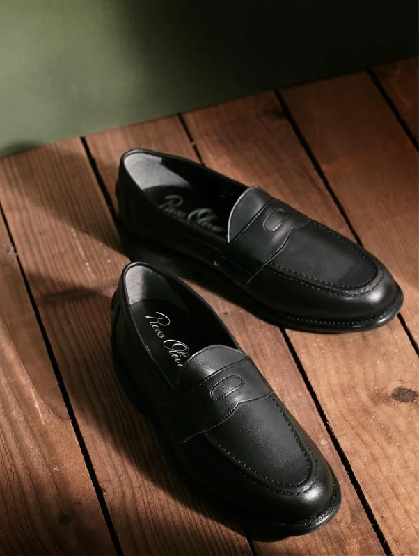 Slip - on men's loafers for easy wearFitzroy Penny Cactus Leather Vegan Loafer | Black Slip - on men's loafers for easy wearFitzroy Penny Cactus Leather Vegan Loafer | Black