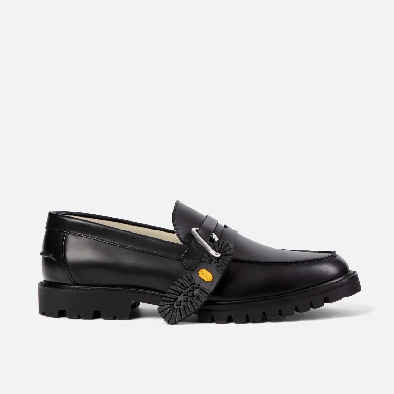 Men's loafers in a neutral color like black or brownVibram Black Carrarmato Lug Loafer - Men's