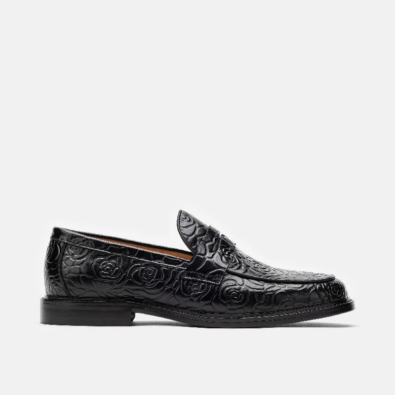 Men's loafers with a perforated leather upper for ventilation Men's loafers with a perforated leather upper for ventilation Men's loafers with a removable insole for cleaningCalum Black Floral Leather Penny Loafers Men's loafers with a perforated leather upper for ventilation Men's loafers with a perforated leather upper for ventilation Men's loafers with a removable insole for cleaningCalum Black Floral Leather Penny Loafers
