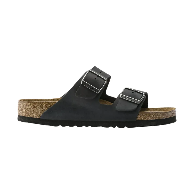 Men's sandals in a neutral color like black or brownMen's sandals in a neutral color like black or brownBrikenstock Arizona Soft Footbed Sandal - Oiled Leather Black