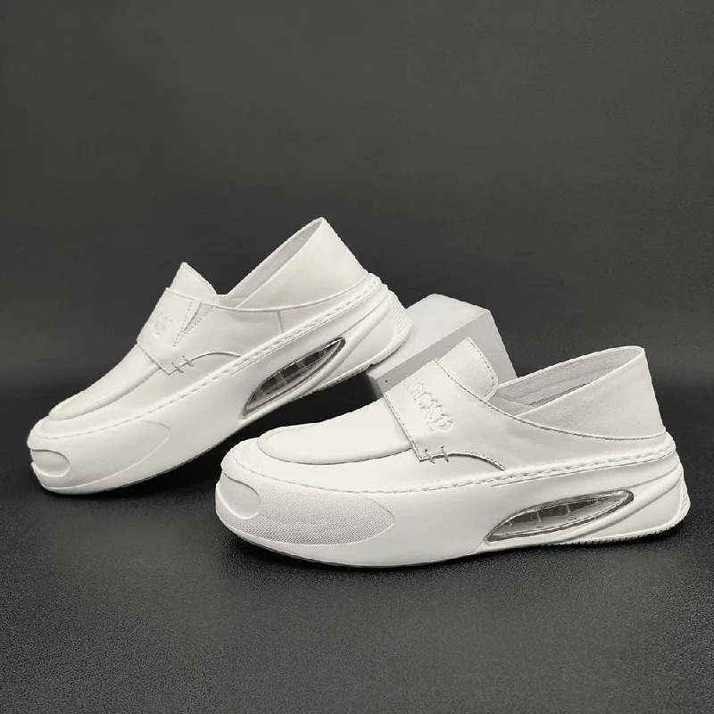 Men's loafers with a flexible sole for easy movementMen Casual Minimalist Leather Thick Soled Loafers