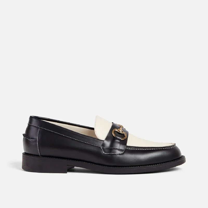 Men's loafers with a leather lining for comfortWilde Black + White Bit Loafer - Men's