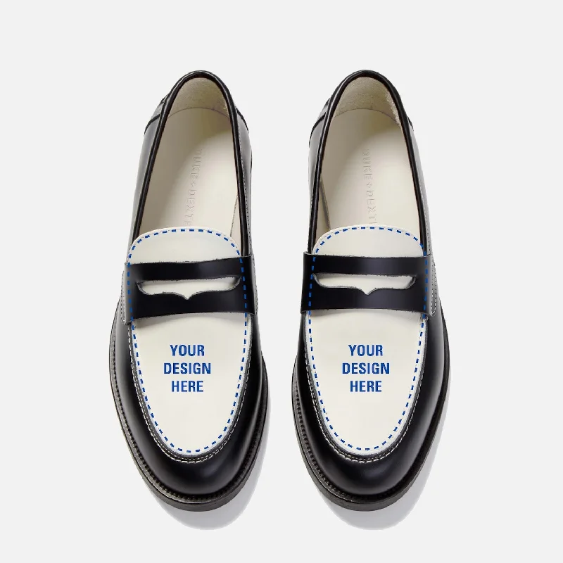 Men's loafers with a perforated leather upper for ventilationHand-Painted Shoe - Men's