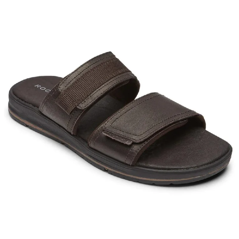 Men's sandals with a wide strap for supportMen's sandals with a wide strap for supportRockport Lucky Bay Dress Slide Brown Leather Sandal (Men's)