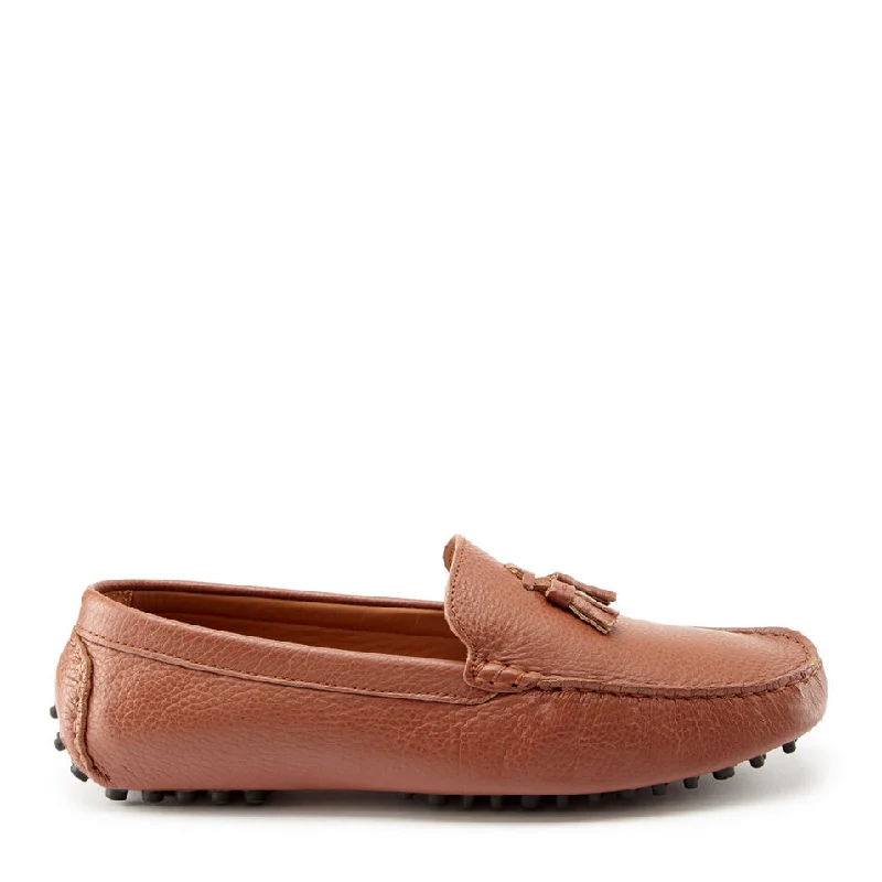 Men's loafers with a leather lining for comfortTasselled Driving Loafers, tan grain leather
