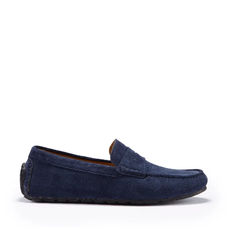 Men's loafers with a cushioned footbedTyre Sole Penny Driving Loafers, navy blue suede