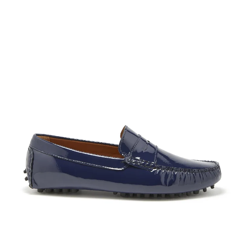 Men's loafers with a low - heeled design Men's loafers with a low - heeled design Men's loafers with a memory foam insolePenny Driving Loafers, navy blue patent leather Men's loafers with a low - heeled design Men's loafers with a low - heeled design Men's loafers with a memory foam insolePenny Driving Loafers, navy blue patent leather
