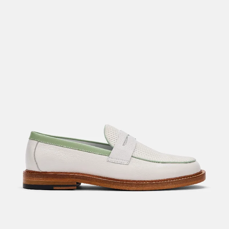 Men's loafers with a low - heeled design Men's loafers with a low - heeled design Men's loafers with a memory foam insoleCalum White Mojito Leather Penny Loafers Men's loafers with a low - heeled design Men's loafers with a low - heeled design Men's loafers with a memory foam insoleCalum White Mojito Leather Penny Loafers