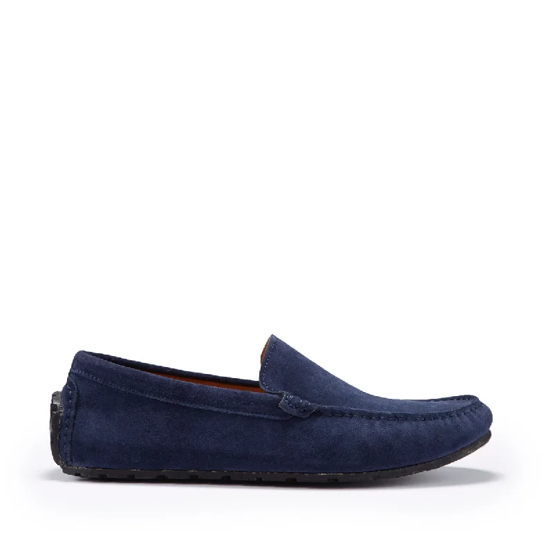 Men's loafers with a pointed toe for a stylish appearanceTyre Sole Driving Loafers, navy blue suede Men's loafers with a pointed toe for a stylish appearanceTyre Sole Driving Loafers, navy blue suede