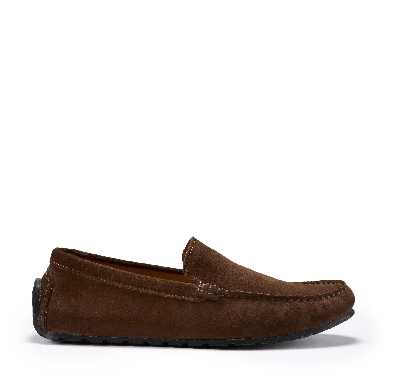 Men's loafers with a decorative buckleTyre Sole Driving Loafers, brown suede