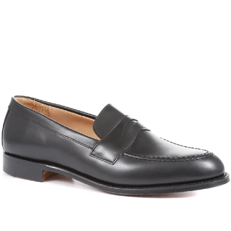 Men's loafers with a leather lacing systemCannon Leather Penny Loafers - CANNON / 27192082
