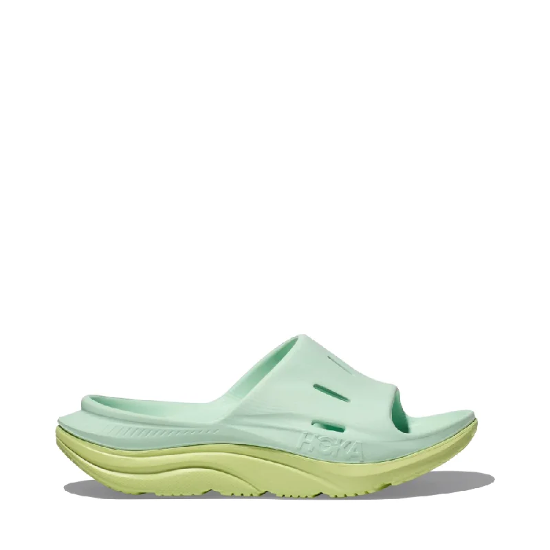 Men's sandals with a stretchy strap for a better fitMen's sandals with a stretchy strap for a better fitHoka Ora Recovery Slide Sandal 3 in Aqua Breeze/Celery Juice