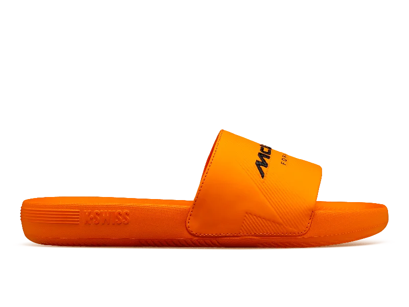 Men's sandals with a rubber sole for tractionMen's sandals with a rubber sole for traction08717-860-M | SLIDE SANDAL X MCLAREN F1 TEAM | PAPAYA