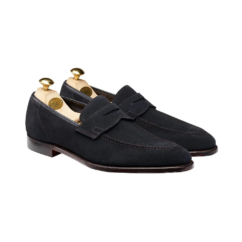 Men's leather loafers with a penny slot Men's leather loafers with a penny slot Men's loafers with a low - heeled designTeign Navy Suede Men's leather loafers with a penny slot Men's leather loafers with a penny slot Men's loafers with a low - heeled designTeign Navy Suede