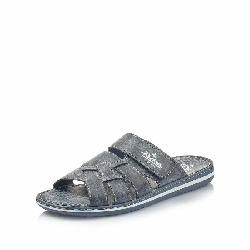Men's sandals with a toe post designMen's sandals with a toe post design21073-14 Blue Slip-On Sandal