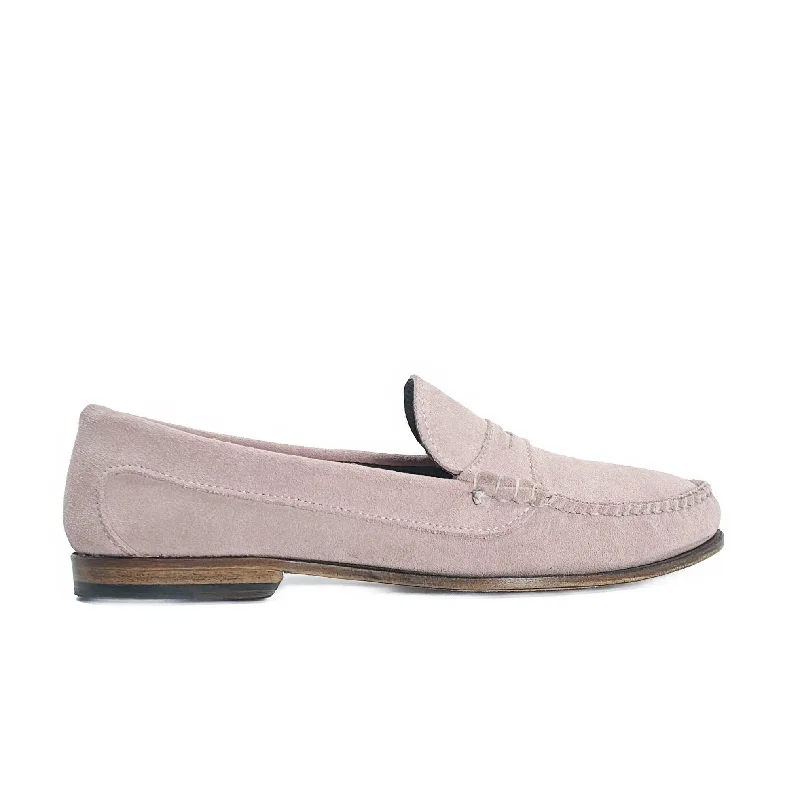 Slip - on men's loafers for easy wearKKB Penny Loafer:  Pink Suede