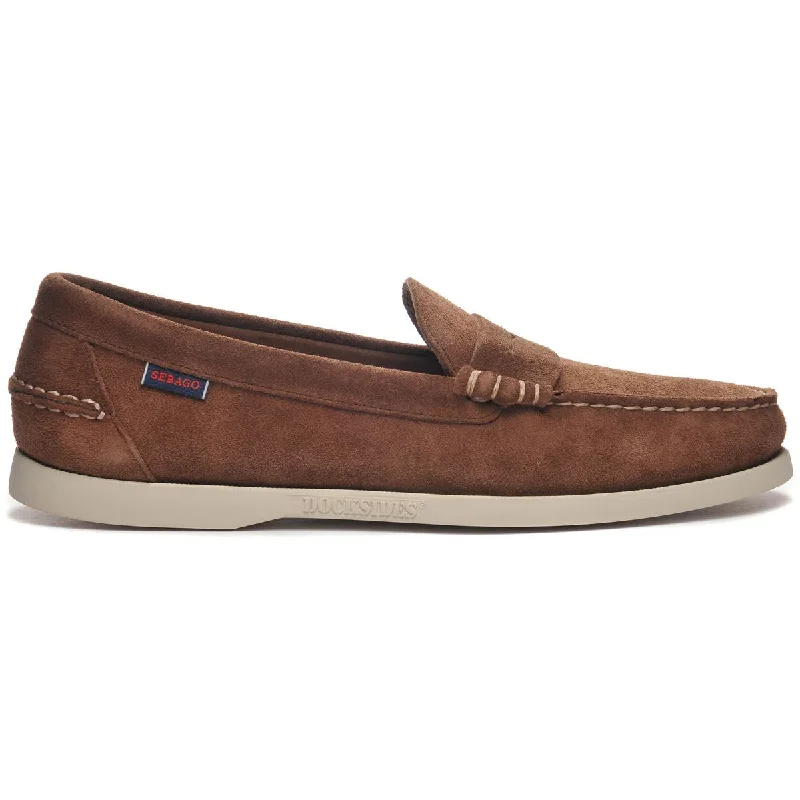 Men's loafers with a memory foam insoleDan Boat Roughout - Dark Brown