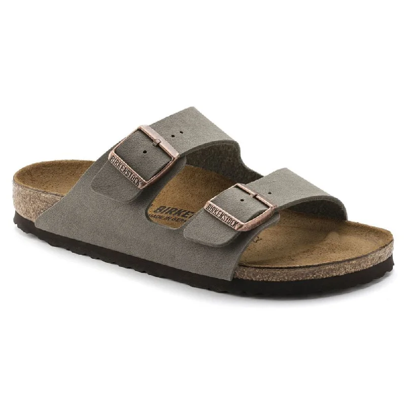 Men's sandals in a neutral color like black or brownMen's sandals in a neutral color like black or brownBirkenstock Arizona Birkibuc Stone Sandal (Unisex)