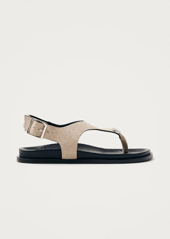 Men's sandals with a stretchy strap for a better fit Men's sandals with a stretchy strap for a better fit Harbor Suede Cream Leather Sandals