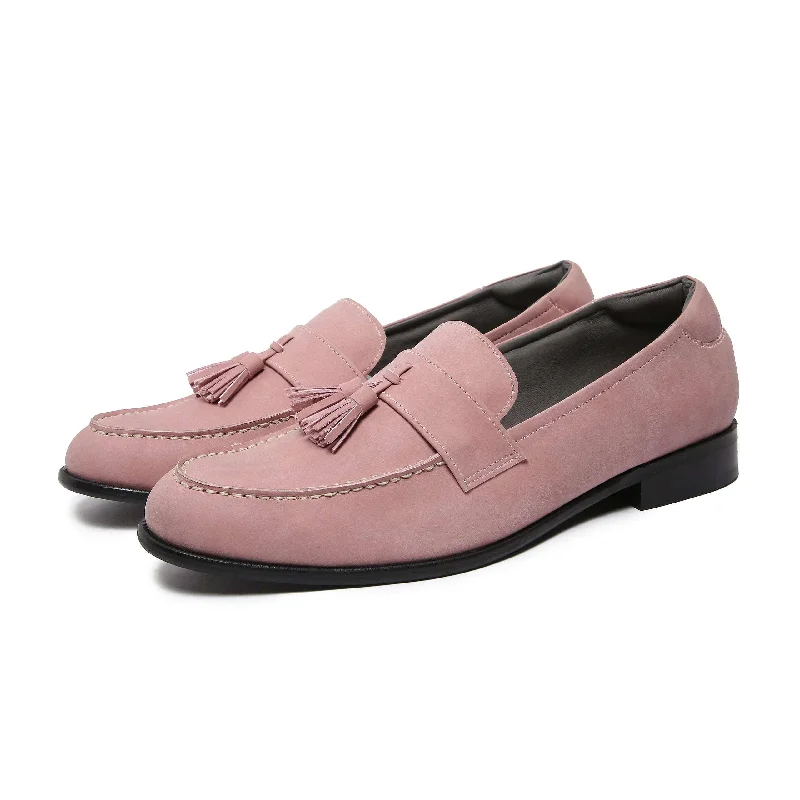 Men's loafers with a low - heeled design Men's loafers with a low - heeled design N-BUCK ROSÉ | TASSEL SLIP-ON Men's loafers with a low - heeled design Men's loafers with a low - heeled design N-BUCK ROSÉ | TASSEL SLIP-ON